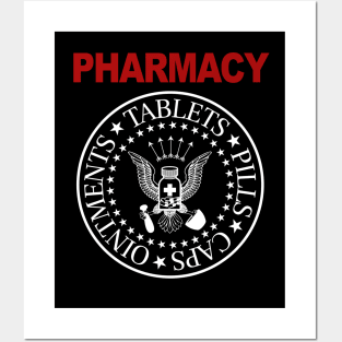 Pharmacy Punk Emblem Tablets Pills Caps Ointments Posters and Art